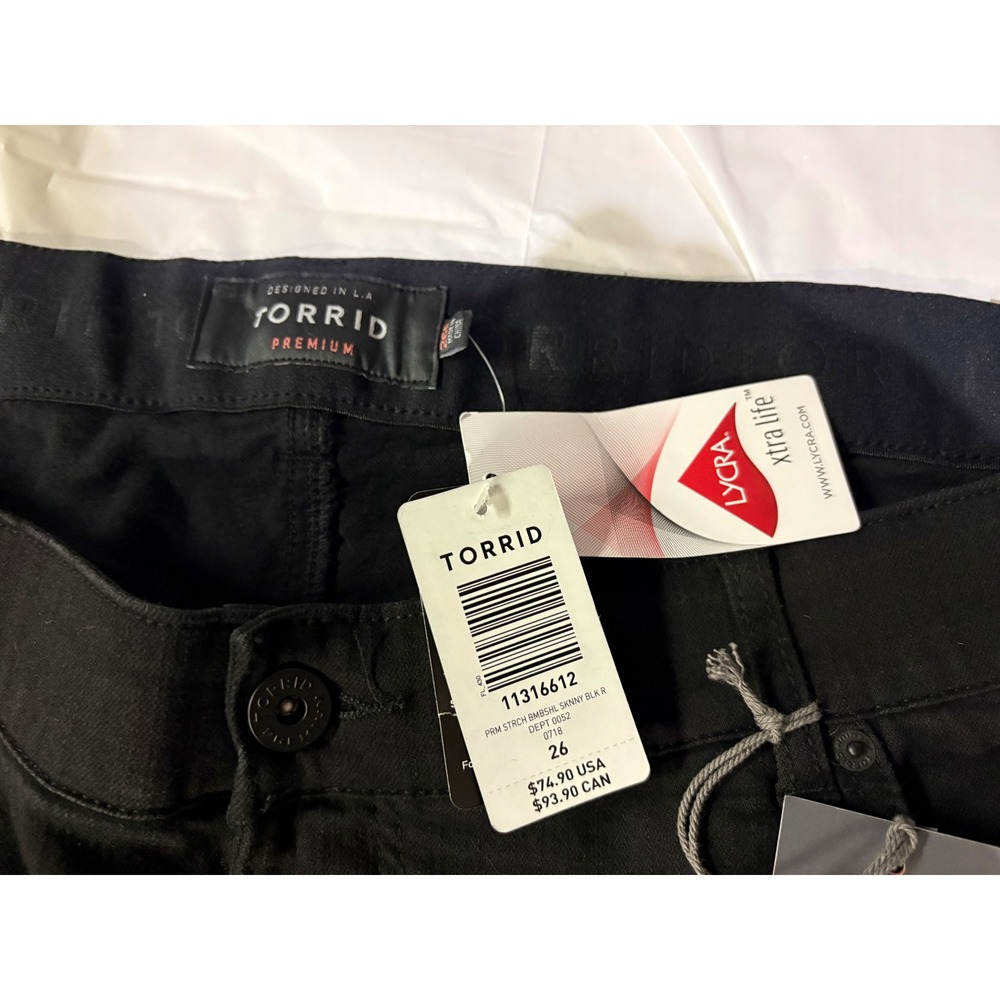 Torrid Bombshell Skinny Jeans NWT size 26 black - Picture 6 of 7